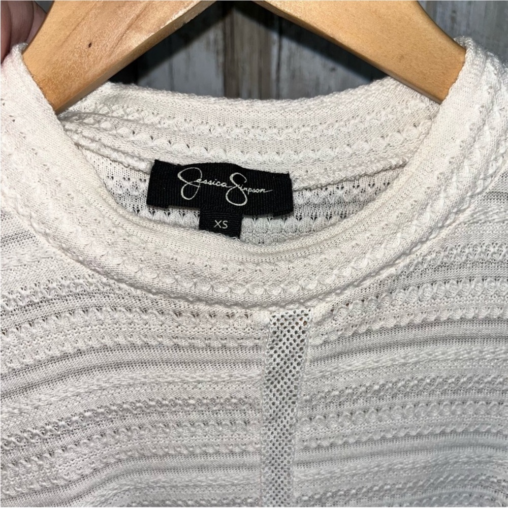 Jessica Simpson Cream Ruffle Sweater Blouse - Picture 4 of 5
